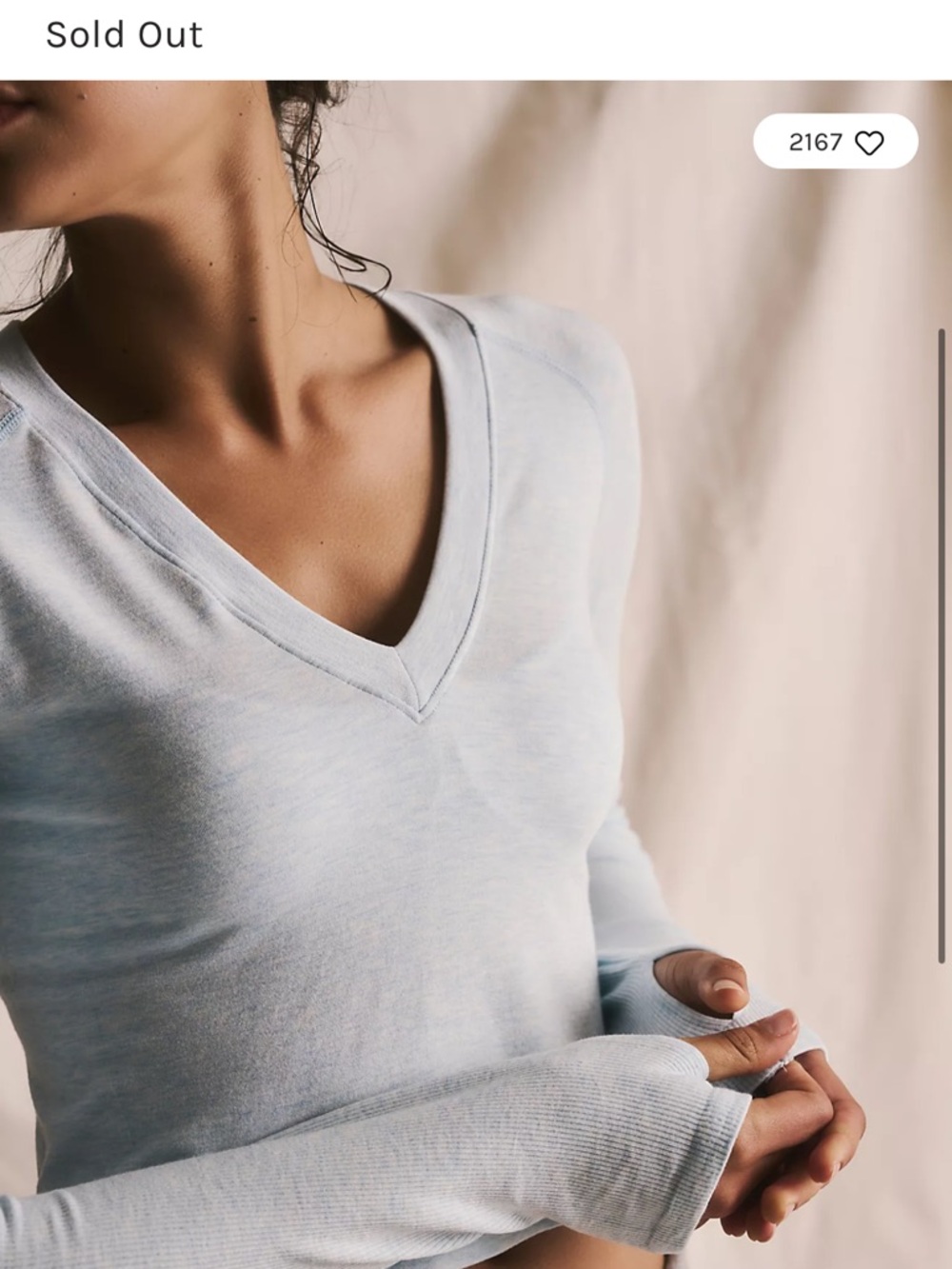 Light Blue V-Neck Women's Sweater - Brand Not Specified